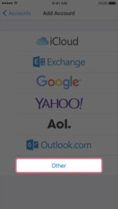 Wybierz typ swojego konta e-mail. Aby skonfigurować pocztę do pracy z Web Solutions, wybierz opcję Inne.